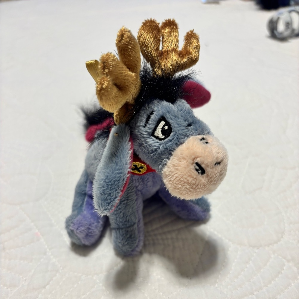 Set of 4 Disney Plush Eyore Reindeer Christmas ornaments